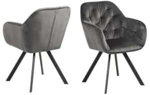 AC Design Esszimmerstuhl Lola Stahl, 57.5x61.5x81.5, Dunkelgrau