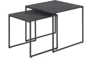 AC Design Couchtisch Infinity 2er Set Stahl, 50x50x45/40x40x40