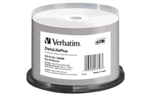 Verbatim CD-R 52x 80Min/700MB 50-Spindel Thermo bedruckbar  o.Logo