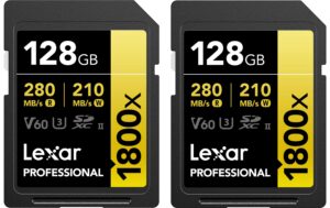 Lexar Professional SDXC 1800x UHS-II 2x128G Lesen 280 MB/s, Schreiben 210 MB/s kaufen Schweiz | Mediatech.ch