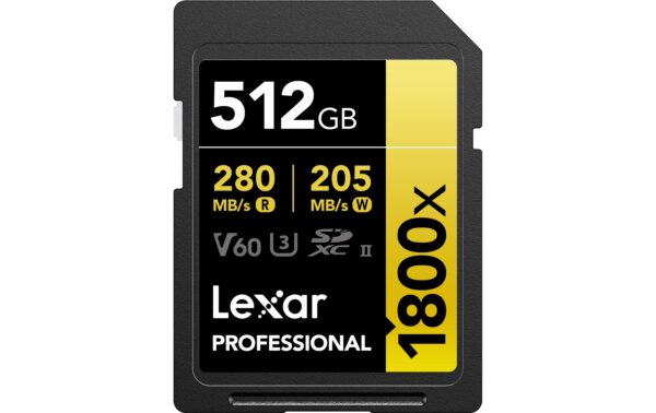 Lexar Professional SDXC 1800x UHS-II 512GB Lesen 280 MB/s, Schreiben 205 MB/s kaufen Schweiz | Mediatech.ch