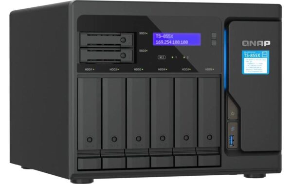 1635589 - Mediatech QNAP NAS TS-855X-8G, 6+2-bay Atom C5125 2.8Ghz 8 Core, 8GB RAM kaufen Schweiz | Mediatech.ch