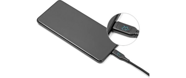 Delock USB2.0 Schnelladekabel USB-C/C Stecker/Stecker, 1.20m, 140W mit Anzeige