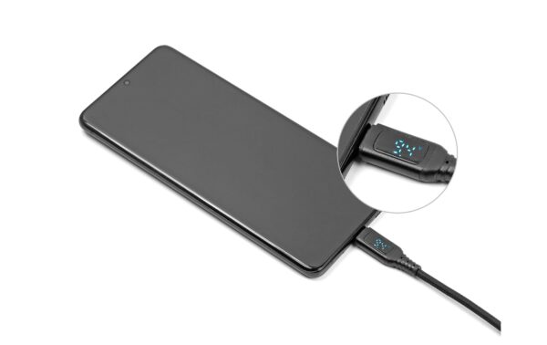 Delock USB2.0 Schnelladekabel USB-C/C Stecker/Stecker, 1.20m, 140W mit Anzeige