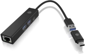 RAIDSONIC ICY BOX IB-HUB1439-LAN, 3x USB, 1x LAN Anschluss zum PC USB Type-C und Type-A kaufen | Mediatech.ch