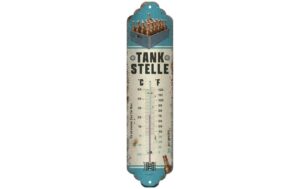 Nostalgic Art Thermometer Tankstelle Bier Metall, 28x7 cm, Celisus & Fahrenheit