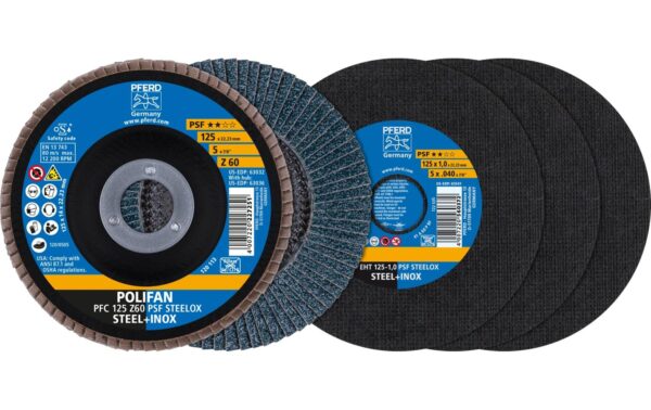 PFERD Trenn-/Fächerscheiben-Set 125 Universal PSF STEELOX EHT 1,0/PFC Z60