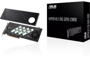 ASUS HYPER M.2 X16 GEN5 Card 4x M.2 Anschlüsse, 6-pin PCIe, 512 GBit/s