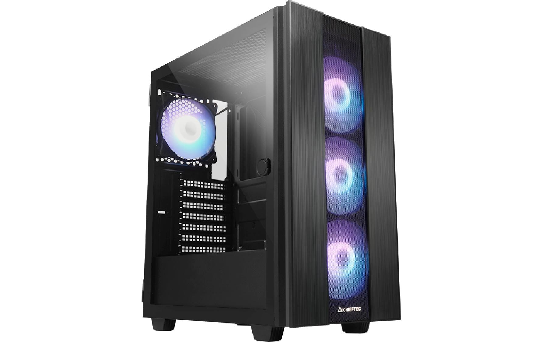 Chieftec Midi Tower Hunter 2, schwarz o.NT 2x3.5, 2x2.5 , 1x Type-C, 1x USB3.1