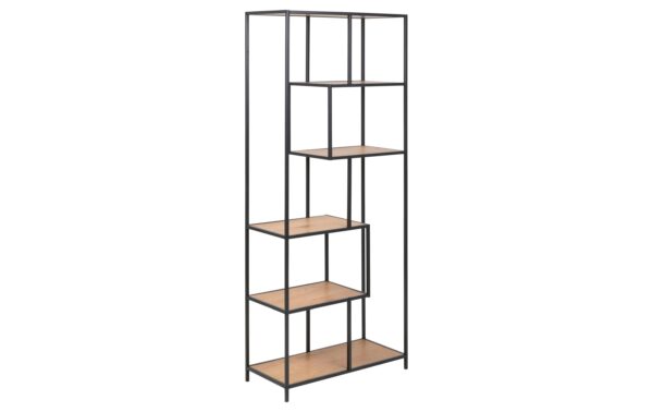 AC Design Bücherregal Seaford MDF/Stahl, 77x35x185cm, Wildeiche