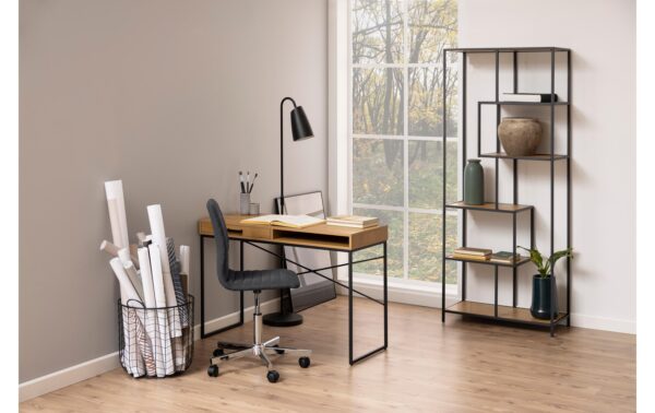 AC Design Bücherregal Seaford MDF/Stahl, 77x35x185cm, Wildeiche