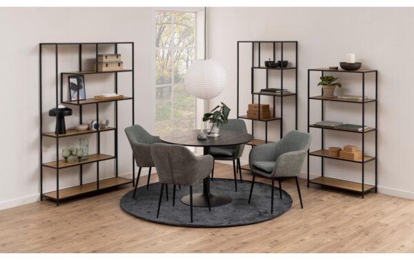 AC Design Bücherregal Seaford MDF/Stahl, 77x35x185cm, Wildeiche