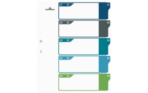 Durable Register PP 1-5, 5-farbig A4, mit bedruckbarem Deckblatt und Taben