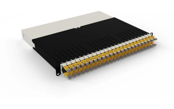 1644626 - Mediatech Patchbox One Cat.6A, 19 365mm, STP Gelb inkl. 24 Kassetten mit 0.8m Slimpatchkabel