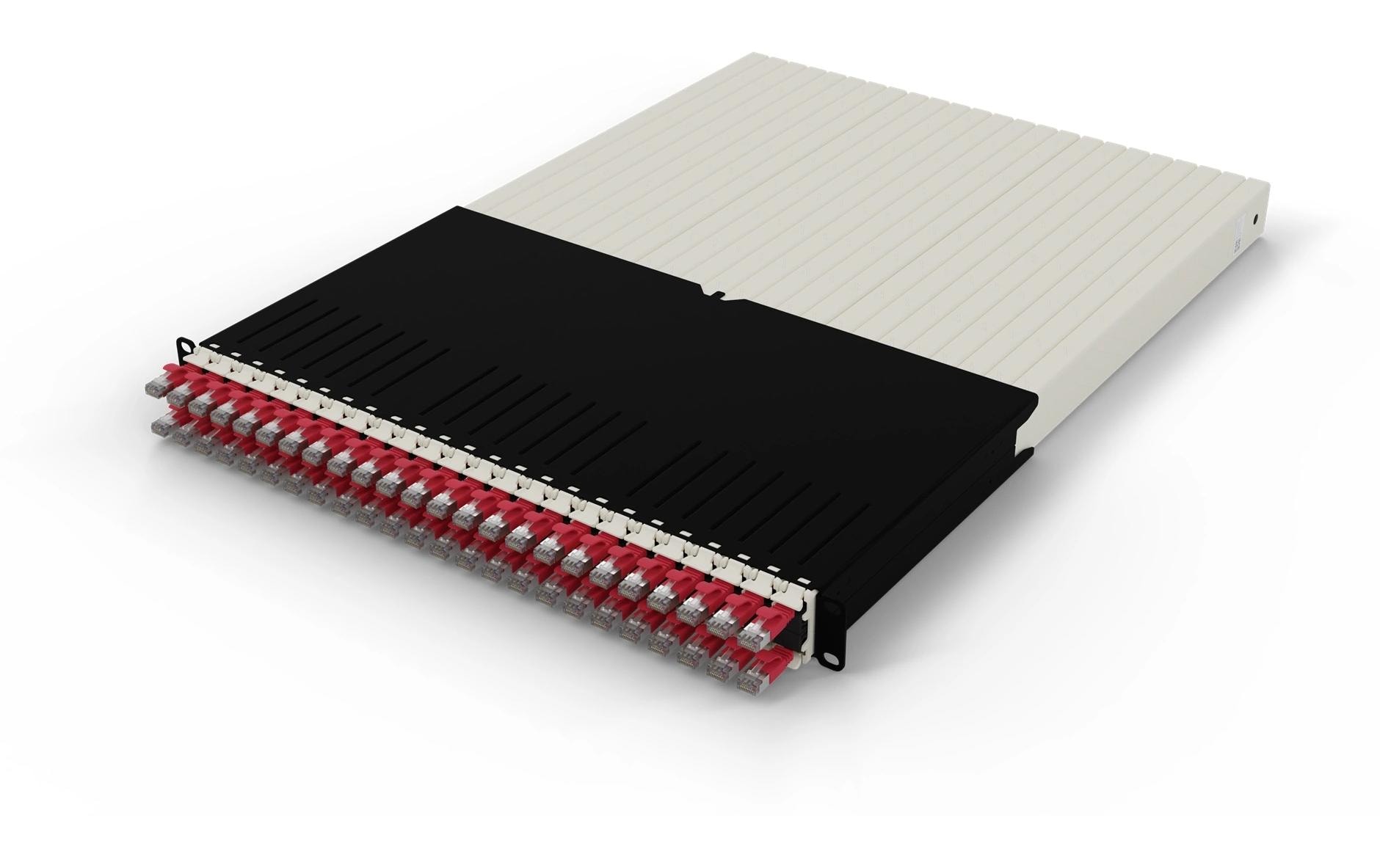 1644645_1 - Mediatech Patchbox One Cat.6A, 19, STP Rot inkl. 24 Kassetten mit 1.8m Slimpatchkabel