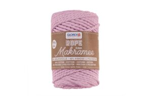 Glorex Makramee Rope gedreht 3mm, 250g, 60% Cotton, 40% Viskose, rosa