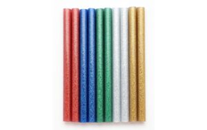 Glorex Ersatzstäbe farbig mit Glitter für Mini, 7.5x100mm , 10 Stk.
