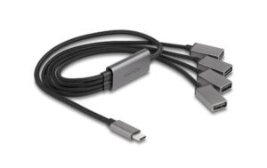 Delock 4 Port USB2.0 Kabel-Hub mit USB-C anschluss, 60cm