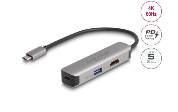 1646044_1 - Mediatech Delock USB Type-C Adapter zu HDMI mit USB-A und USB-C Daten + PD 92 W