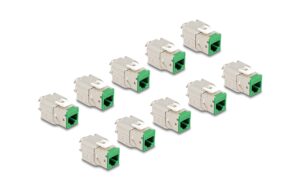 Delock Keystone Modul RJ45 Buchse zu LSA Cat.6A, werkzeugfrei, grün, 10 Stück