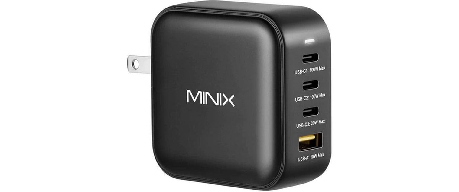1647514 - Mediatech Minix NEO P3, 4-Port GaN Fast Charger 3x USB-C 3.0, 1x USB-A 3.0, 100W max. kaufen Schweiz | Mediatech.ch