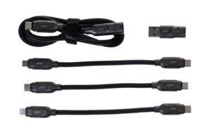 onit USB-All-in-One-Kabel 0.9M 240W Pro USB 4.0 / A+C zu C+L+M / schwarz