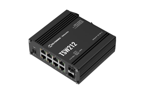 Teltonika TSW212 Industrie managed Switch 8xGE, 2xSFP, 7-57Volt, DIN-Rail, ohne NT kaufen Schweiz | Mediatech.ch