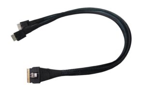 Highpoint U.2 NVME SFF-8654 - 2xSFF-8611 0.5m Kabel, Anschluss an Oculink Backplane