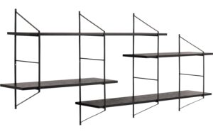 AC Design Wandregal Belfast Stahl/MDF, 191x25, 5x79 cm, Schwarz