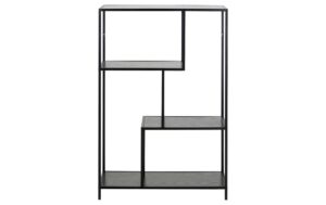 AC Design Regal Seaford MDF/Stahl, 77x35x114 cm, Schwarz