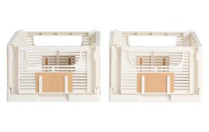 Schou Klappbox Deluxe faltbar M 2 Stück Natural, 25x16,5x10 cm, rec. Kunstst.