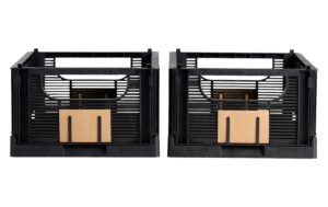 Schou Klappbox Deluxe faltbar L 2 Stück Schwarz, 33x24,5x15 cm, rec. Kunstst.