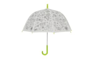 Esschert Design Regenschirm Blumen zum ausmalen, mit Markern, 70.5x69.2 cm