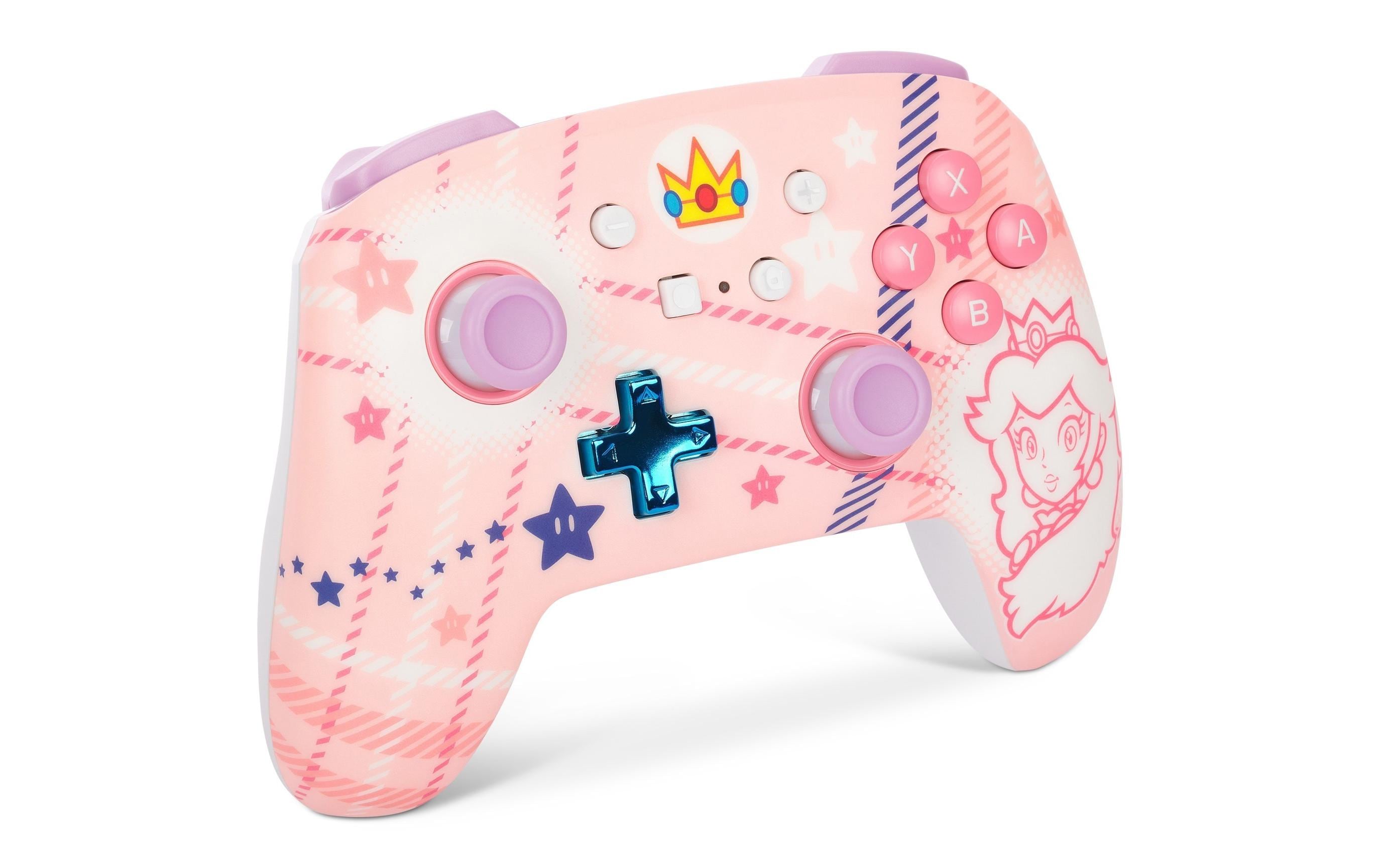1661525_1 - Mediatech PowerA Enhanced Wireless Contr - PPP Princess Peach Plaid, Wireless, 30h Akku