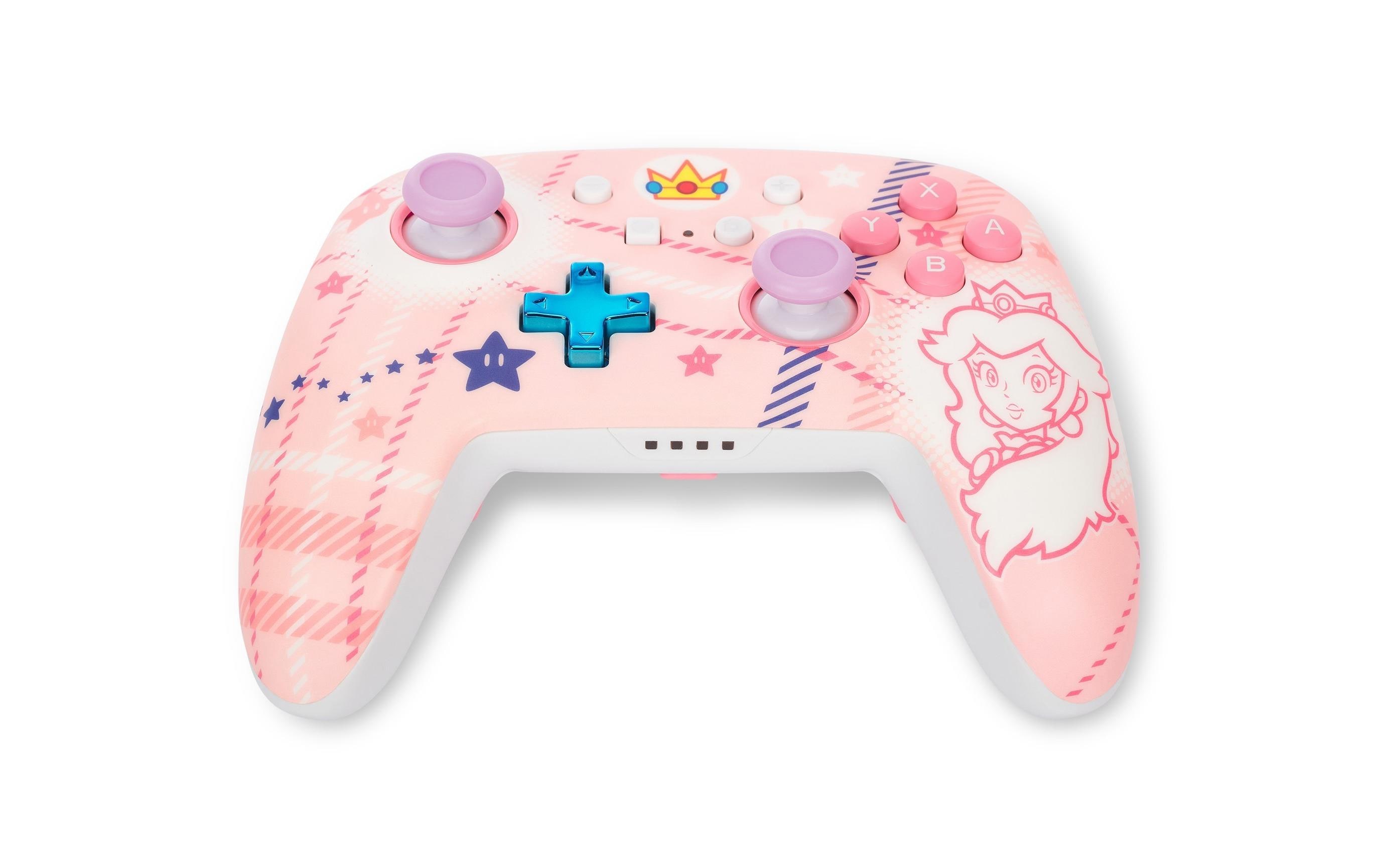 1661525_6 - Mediatech PowerA Enhanced Wireless Contr - PPP Princess Peach Plaid, Wireless, 30h Akku