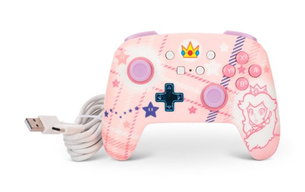 1661525_7 - Mediatech PowerA Enhanced Wireless Contr - PPP Princess Peach Plaid, Wireless, 30h Akku