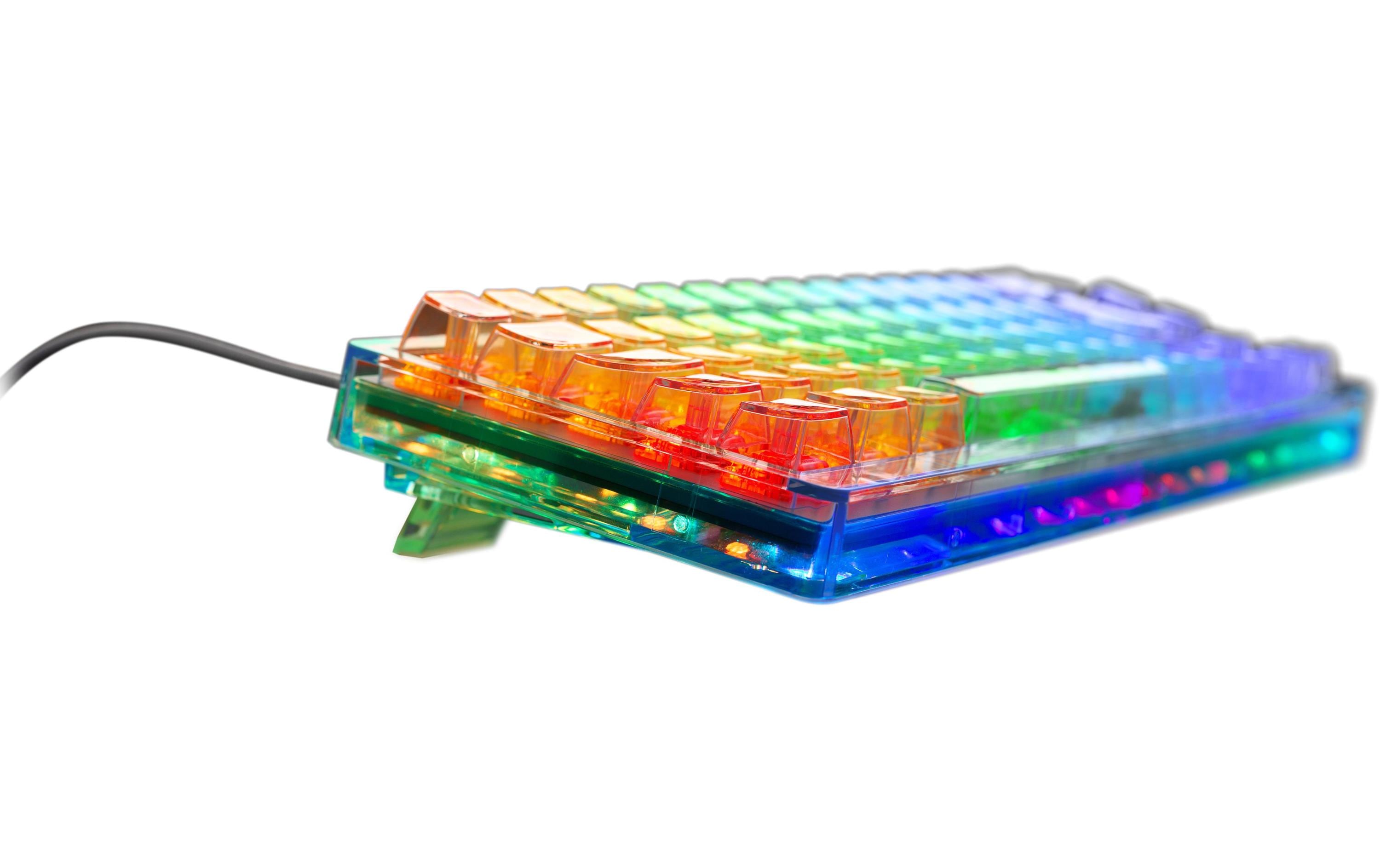 1663333_6 - Mediatech Deltaco TKL Gaming Keyboard mech RGB, trans CH-Layout, mechanisch, RGB, Transparent