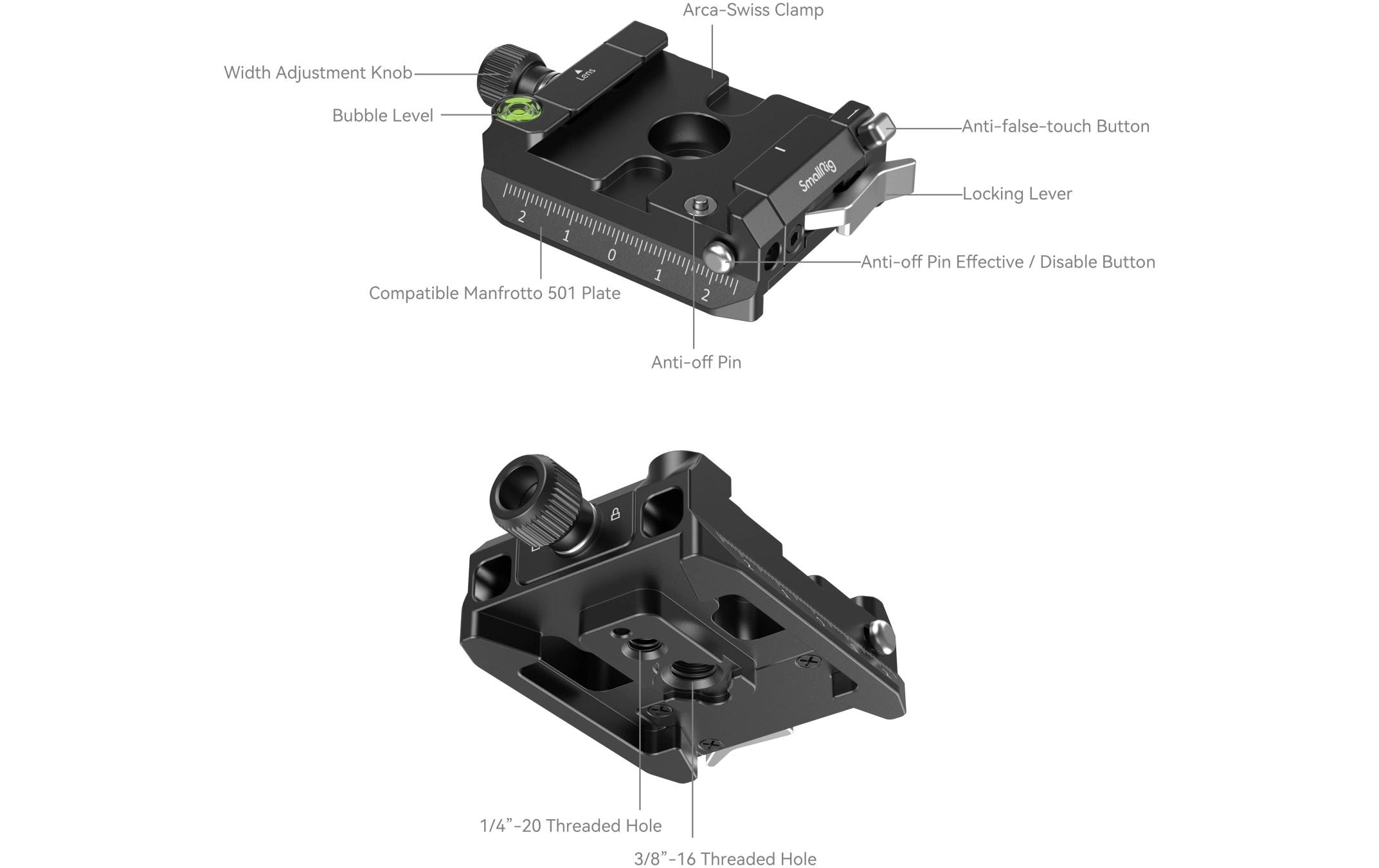 1664277_2 - Mediatech SmallRig Mount Plate Kit Arca-Swiss / Manfrotto Compatible