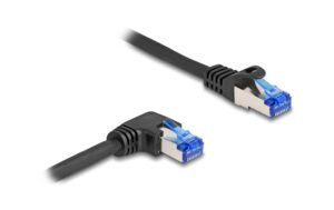 Delock Netzwerkkabel RJ45 Cat.6A S/FTP gerade/rechts gewinkelt, 1m, schwarz kaufen Schweiz | Mediatech.ch
