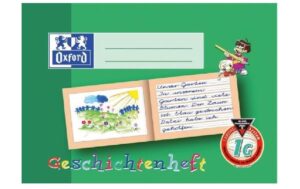 Oxford Geschichtenheft A5 quer, 16 Blatt, Lineatur 1G, grün