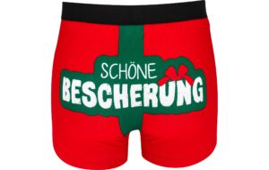 Sheepworld Boxershorts Schöne Bescherung Grösse M/L, rot, 95% BW, 5% ELA