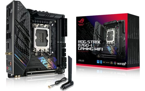1668004 - Mediatech ASUS ROG STRIX B760-I GAMING WIFI, miniITX LGA1700, 2x DDR5, PCI-E 5.0, HDMI, DP kaufen Schweiz | Mediatech.ch