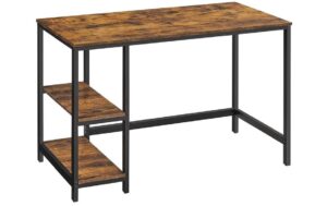 Songmics Bürotisch vintagebraun-schwarz mit Platte 120x60cm, 2 Ablagefächer kaufen Schweiz | Mediatech.ch