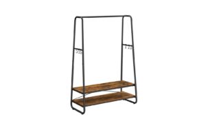 Vasagle KleiderständerVintage,Braun-Schwarz 100x45x160 cm (LxBxH), Stahl,Holzspanplatte