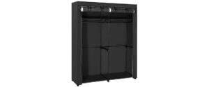 1668523 - Mediatech Songmics Schrank Schwarz,2hochrollbareTüren 140x43x174 cm (LxBxH), Stoff, Metall