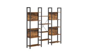 Vasagle Bücherregal mit 14 Ablagen 158x24x166 cm (LxBxH), Braun-Schwarz