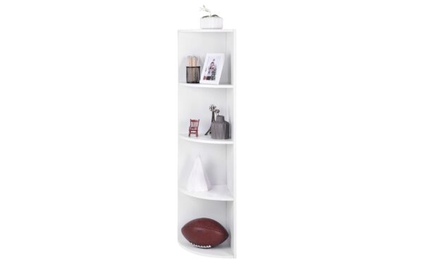 1668536_1 - Mediatech Vasagle Eckregal Weiss mit 4 Ablagen 30x129.5x30 cm (BxHxT), Holz