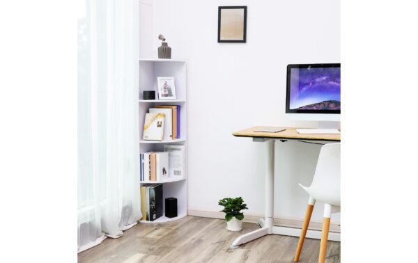 1668536_2 - Mediatech Vasagle Eckregal Weiss mit 4 Ablagen 30x129.5x30 cm (BxHxT), Holz