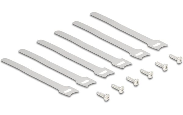 1668702_3 - Mediatech Delock Kabelhalterung 430x100x40mm für Untertischmontage, schwarz, 2er Set