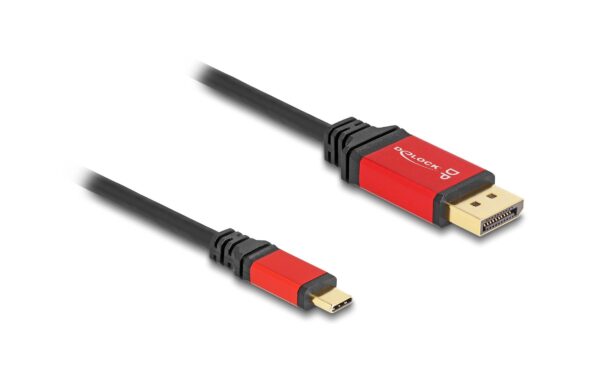 Delock USB-C - DisplayPort Kabel, 1m rot, 8K 30Hz mit HDR Funktion